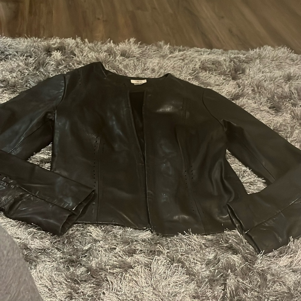 Cache women’s dark brown leather jacket size  6